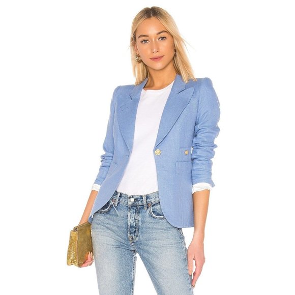 Smythe Jackets & Blazers - Smythe Classic Duchess Linen Blazer in Periwinkle